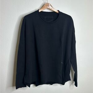 Frank & Eileen Anna Long Sleeve Capelet Triple Fleece Sweatshirt Black Size L